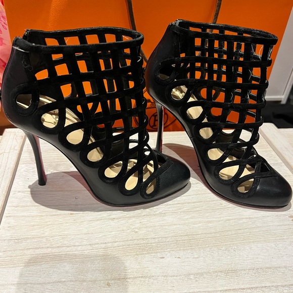 Christian Louboutin Black Caged Heels